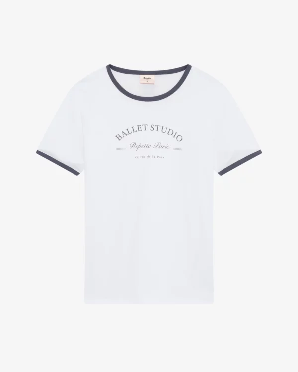 T-Shirt Repetto S0682 Blanc/Carbone – Image 2
